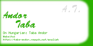 andor taba business card